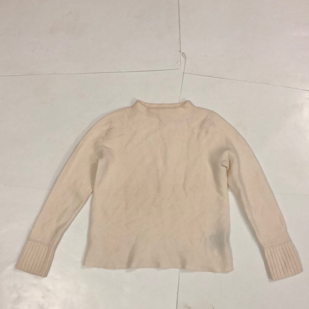 Club Monaco L Sweater Cream Neck Long Sleeve Wool Excellent Condition